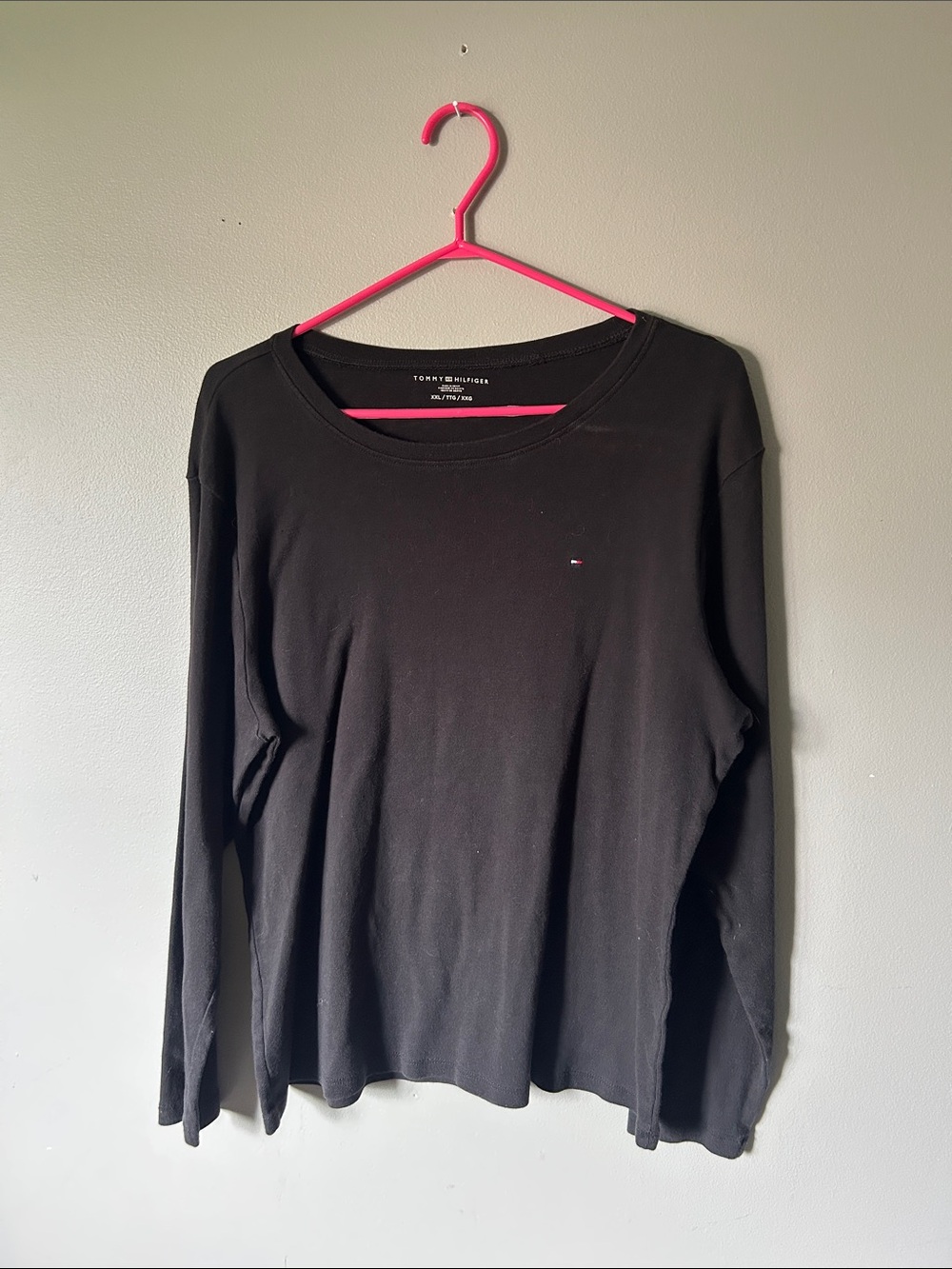 Tommy Hilfiger Black Long-Sleeve Crewneck Top